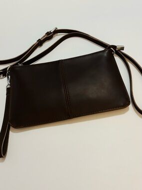 BEFEN  Dark Brown Leather Crossbody Wristlet